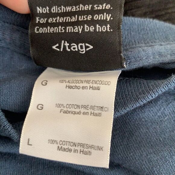 ThinkGeek blue v1.0 shirt sleeve T-shirt Sz Large - Picture 7 of 7